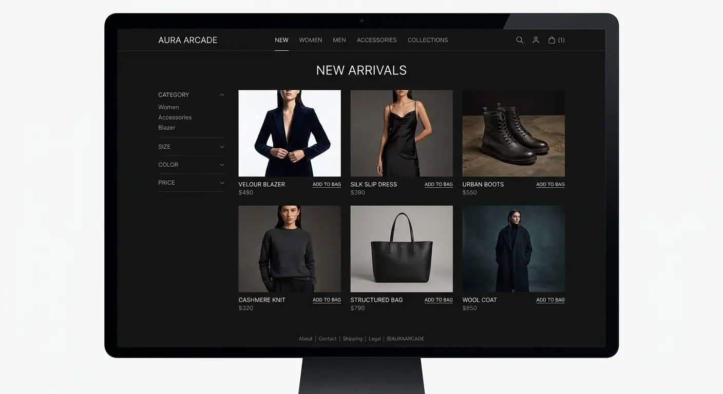 E-commerce mockup